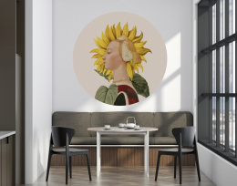 Wall decoration - mural DOTS Lady Sunflower