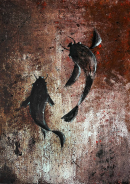 Obraz "KOI " Akryl na płótnie 100x70 cm