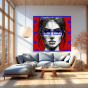 DIGITAL PAINTING - WOMAN WITH GLASSES - RED NO 2