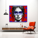 DIGITAL PAINTING - WOMAN WITH GLASSES - RED NO 2