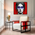 DIGITAL PAINTING - WOMAN WITH GLASSES - RED