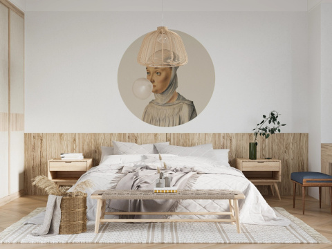 Dekoracja ścienna - mural DOTS Woman with Bubble Gum Cream