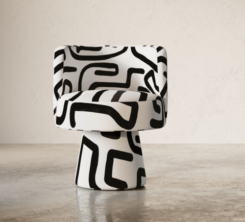 Available in stock, shipping 48h SWIVEL ARMCHAIR BLACK LINE NO.1