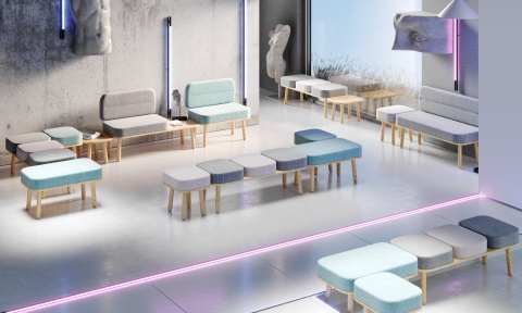 Ławka siedzisko ze stolikiem SYSTEM NORD Pudrowy róż