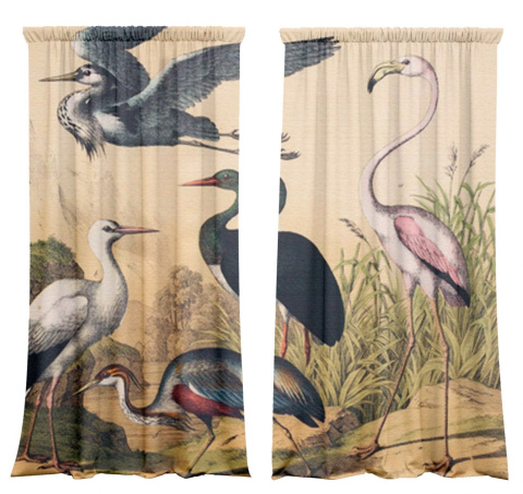 Cotton curtains Birds Cotton curtains Birds