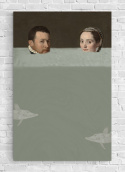 Bild auf Leinwand gedruckt. Frau und Mann im Grau.