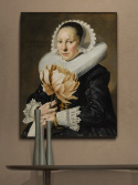 Malerei auf Leinwand gedruckt. " Frau mit einer Blume "