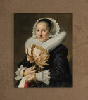 Malerei auf Leinwand gedruckt. " Frau mit einer Blume "