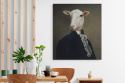 Auf Leinwand gedrucktes Gemälde "Schaf mit Jabot"