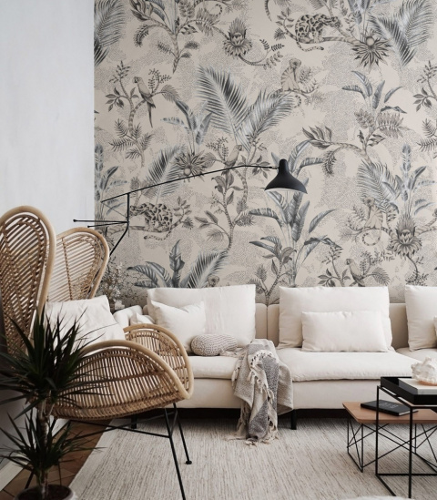 Jungle Team Beige wallpaper by Wallcolors roll 100x200