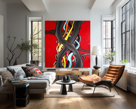 "BLOOD TREE" acrylic on canvas