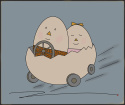 ARTWORK ON CANVAS - MR. AND MRS. EGG ON A TRIP