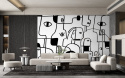"MURAL BLACK & WHITE NO.4:Wallpaper by Katarzyna Jasyk , roll 100x 200