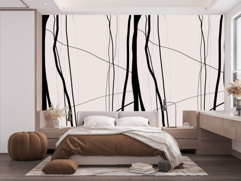 „TAPETA BLACK & WHITE NO.11" Wallpaper by Katarzyna Jasyk , rolka 100x 200