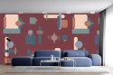 "WALLPAPER LE CORBUSIER NO.3" Wallpaper by Katarzyna Jasyk , roll 100x 200